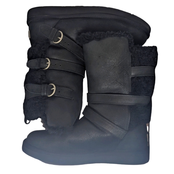 UGG | Australia Becket II Black Suede Sherpa Lined Women's Size 9 - Picture 5 of 7